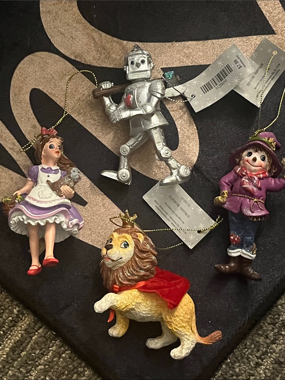 Hobby Lobby Wizard of Oz Resin Ornament Set - Silver, Purple, Red, Yellow, Brown